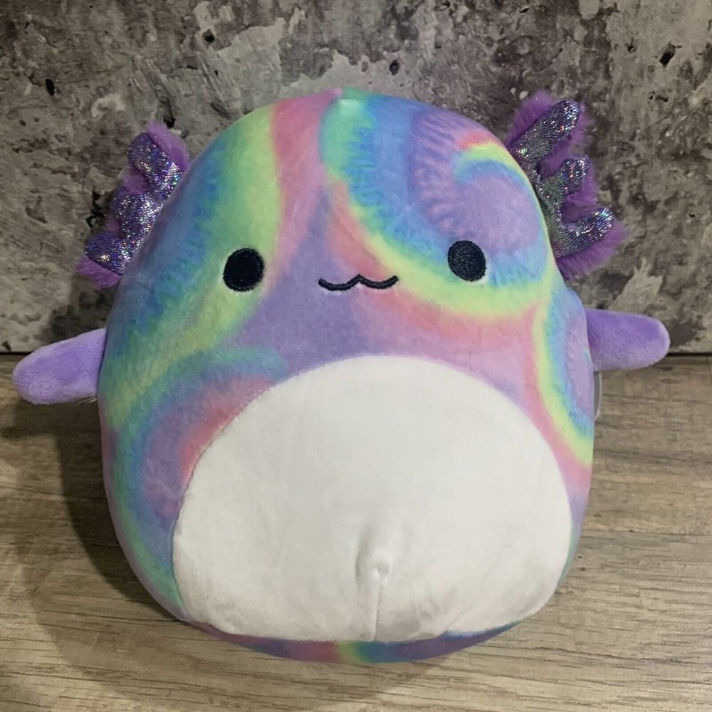 7” Delphine the Tie Dye Axolotl Squishmallow Plushy Soft Squishy